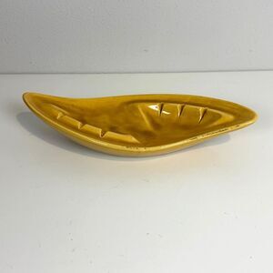 Vintage Freeman & McFarlin Ceramic Pottery Mid-Century Ashtray Yellow 50s